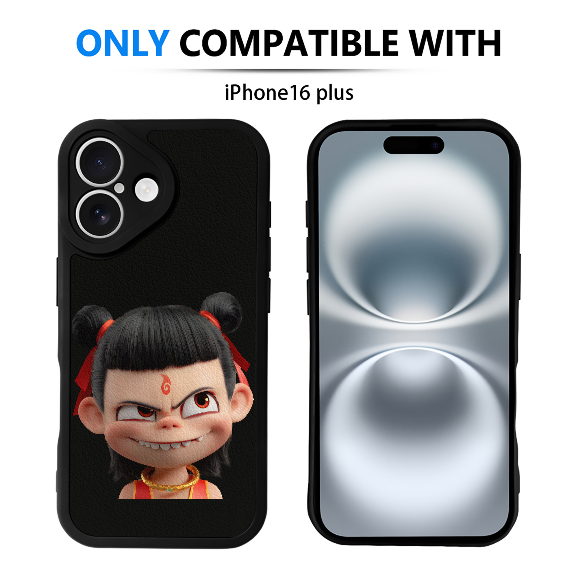 （画像用） Ne Zha 2 ナタ 魔童の大暴れ 【iPhone 16シリーズ対応】シリコンスマホケース（レザー調） 材質：シリコン